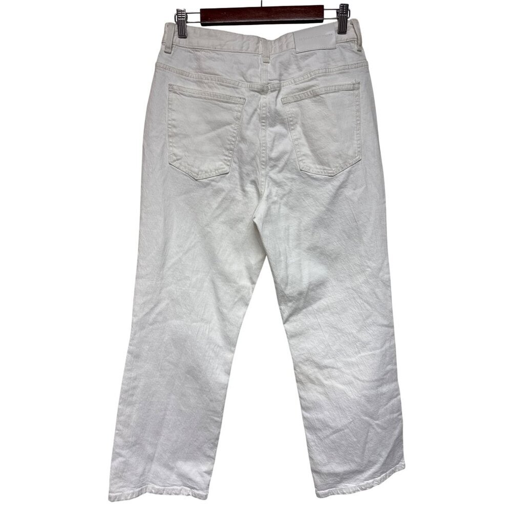 Rebecca Minkoff Ankle Kick Women's Jeans White High Rise Denim Flare Size 30 NEW - Picture 5 of 14